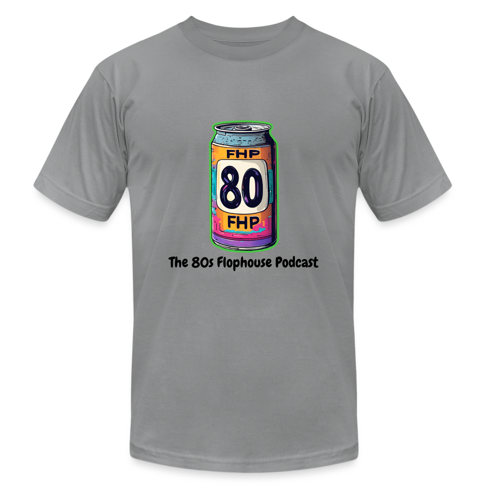 The 80s Flophouse Soda Can -Unisex Jersey T-Shirt by Bella + Canvas - slate