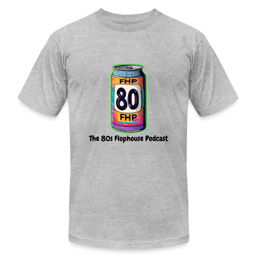 The 80s Flophouse Soda Can -Unisex Jersey T-Shirt by Bella + Canvas - heather gray