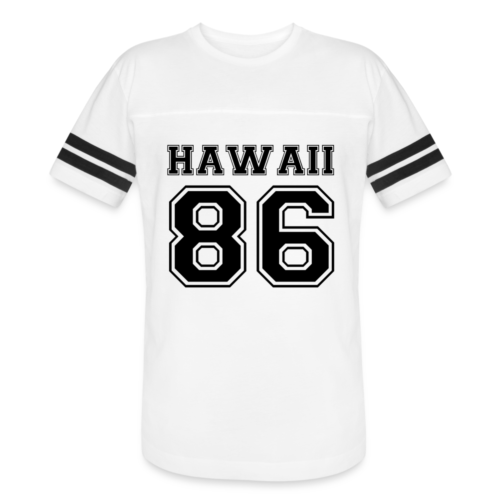 HAWAII 86 Vintage Sport T-Shirt with Black Logo - Front - white/black