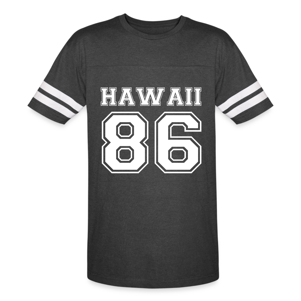 Hawaii 1986 Vintage Sport T-Shirt with White Logo - Front - vintage smoke/white